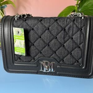 Badgley Mischka Black Quilted Shoulder Bag